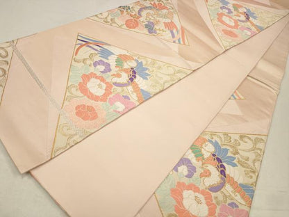 平和屋着物◎六通柄袋帯　唐織　天平鳳凰文　金糸　正絹　逸品　CABA3744qe