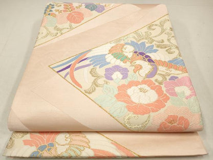平和屋着物◎六通柄袋帯　唐織　天平鳳凰文　金糸　正絹　逸品　CABA3744qe