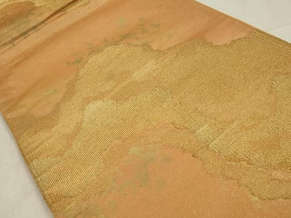 平和屋着物◎六通柄袋帯　錦彩つづれ　道長文　金糸　引箔　正絹　逸品　CABA3771qe