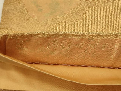 平和屋着物◎六通柄袋帯　錦彩つづれ　道長文　金糸　引箔　正絹　逸品　CABA3771qe
