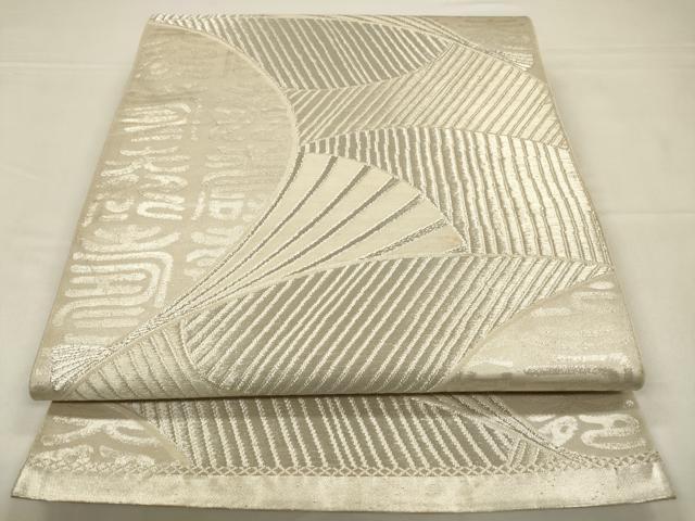 平和屋着物◎六通柄袋帯　寿字文　銀糸　正絹　逸品　CABA3777qe