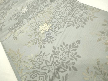平和屋着物◎六通柄袋帯　飾花文　金銀糸　正絹　逸品　CABA3794qe