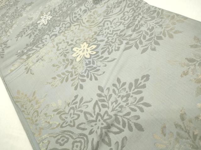 平和屋着物◎六通柄袋帯　飾花文　金銀糸　正絹　逸品　CABA3794qe