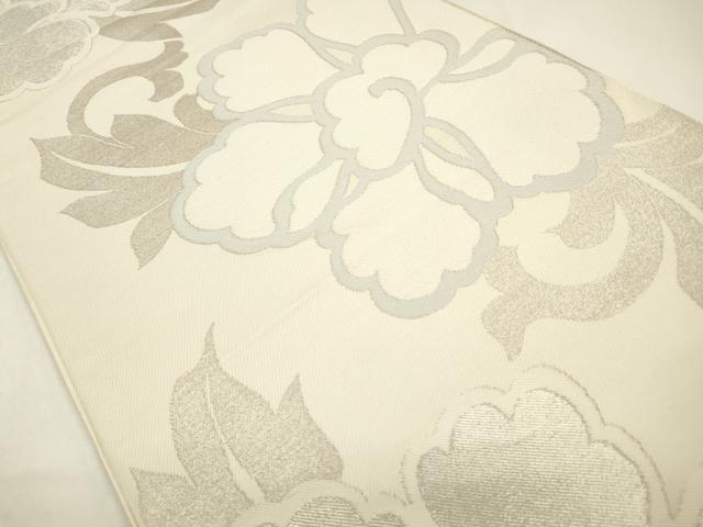 平和屋着物◎六通柄　本袋帯　錦繍光悦錦　草花文　銀糸　正絹　逸品　CABA3824qe