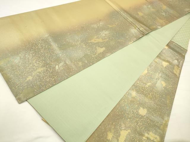 平和屋着物◎六通柄袋帯　霞文　引箔　正絹　逸品　CABA3825qe