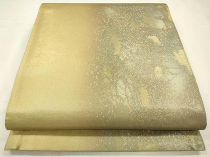 平和屋着物◎六通柄袋帯　霞文　引箔　正絹　逸品　CABA3825qe