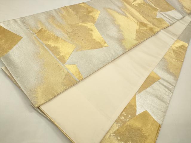 平和屋着物◎六通柄袋帯　絵巻　色紙箔散らし文　金銀糸　正絹　逸品　CABA3829qe