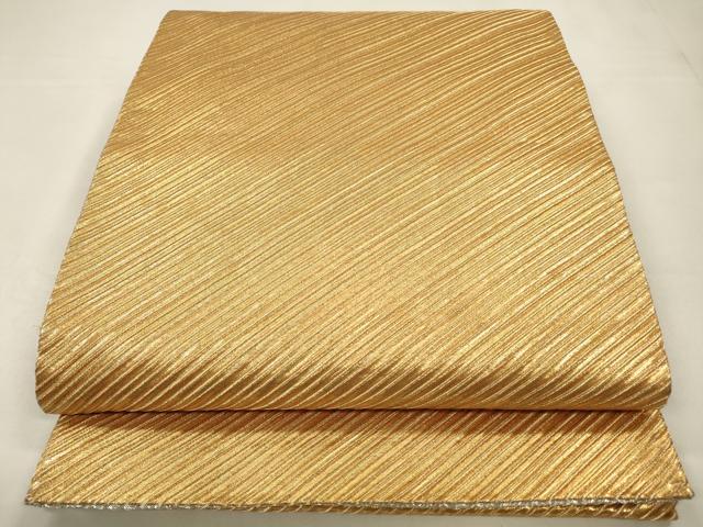 平和屋着物◎両面　全通柄　斜縞　金糸　袋帯　正絹　逸品　CABA3839qe