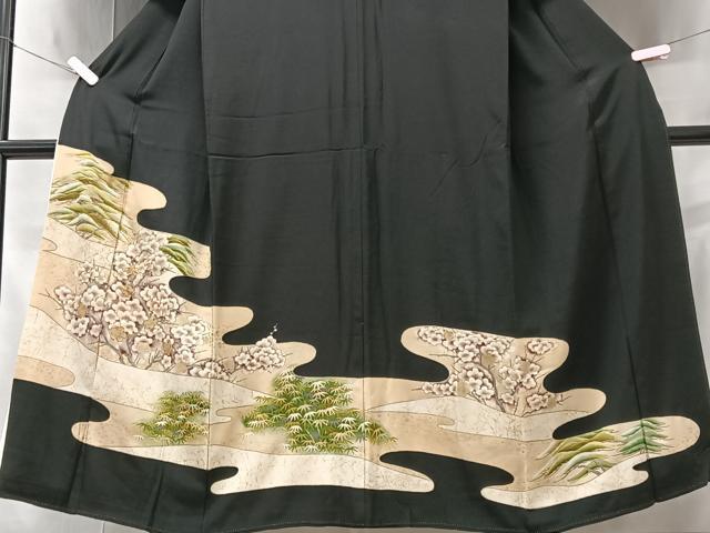 平和屋着物■豪華駒刺繍　枝梅文　正絹　逸品　CABA4029xe