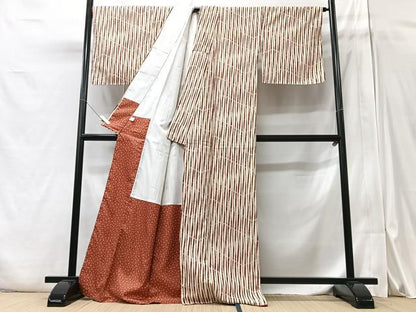 平和屋着物■小紋　幾何学文様　洗える着物　CABA4048xe