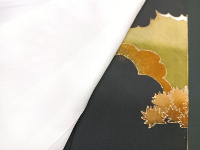 平和屋着物■豪華黒留袖　駒刺繍　御所車吉祥花文　金銀彩　正絹　逸品　CABA4160xe