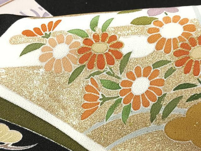 平和屋着物■豪華黒留袖　作家物　冊子吉祥花文　松竹梅　金彩　正絹　逸品　CABF5185xe