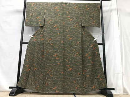 平和屋着物■上質な小紋　流水花文　正絹　逸品　CABA4382xe