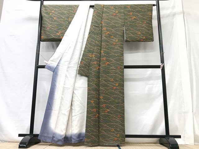 平和屋着物■上質な小紋　流水花文　正絹　逸品　CABA4382xe