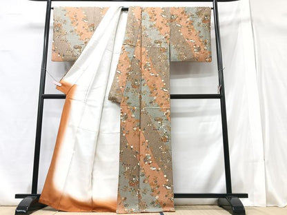 平和屋着物■上質な小紋　文箱花文　金彩　正絹　逸品　CABA4384xe