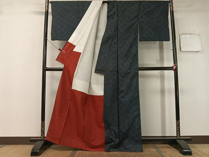 平和屋着物●本場大島紬 7マルキ 蜀江花文 正絹 逸品 CABA4401vp