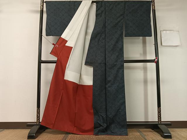 平和屋着物●本場大島紬 7マルキ 蜀江花文 正絹 逸品 CABA4401vp