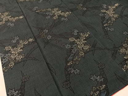 平和屋着物●本場大島紬 7マルキ 雪芝花文 正絹 逸品 CABA4402vp