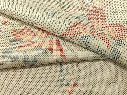 平和屋着物●本場白大島紬 7マルキ 草花文 正絹 逸品 CABA4406vp