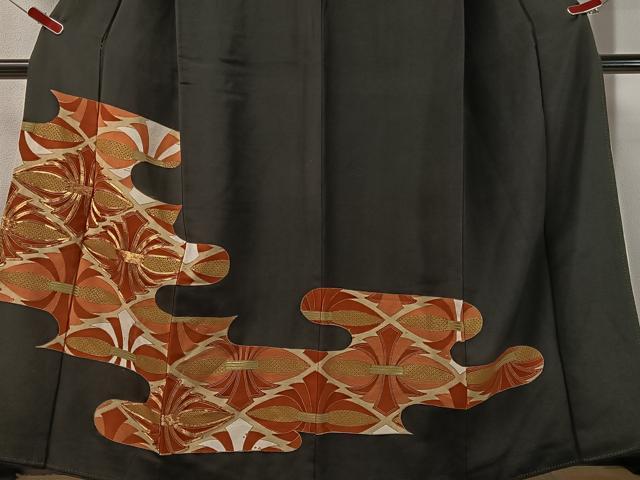 平和屋着物■豪華黒留袖　駒刺繍　束ね熨斗菱文　金彩　正絹　逸品　CABA4529vp