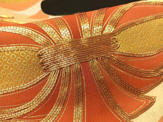 平和屋着物■豪華黒留袖　駒刺繍　束ね熨斗菱文　金彩　正絹　逸品　CABA4529vp