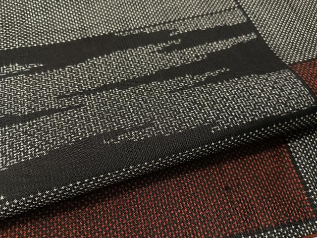 平和屋着物●本場大島紬　7マルキ　霞横段文　正絹　逸品　CABA4633vp