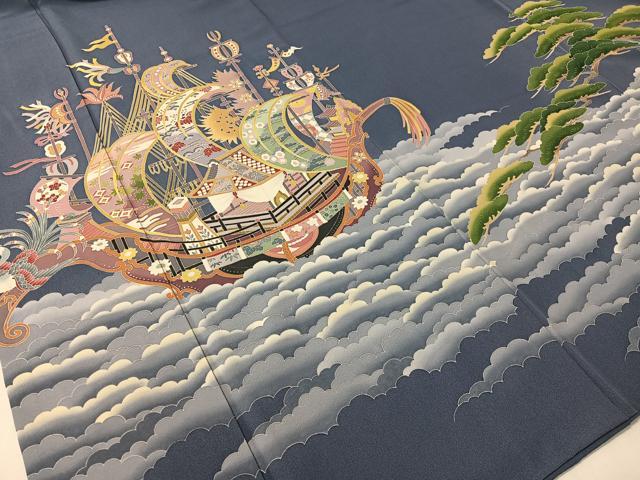 平和屋着物●本加賀友禅作家　東藤岳　色留袖　宝船　正絹　逸品　CABA4639vp