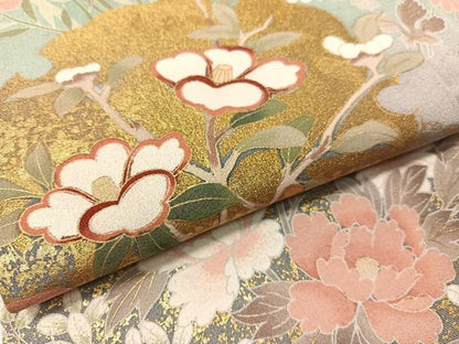 平和屋着物●豪華色留袖　駒刺繍　雪輪花鳥文　暈し染め　正絹　逸品　CABA4645vp