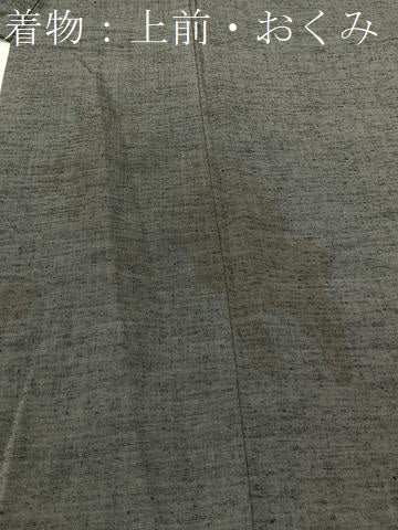 平和屋着物●男性　紬　アンサンブル　墨色　正絹　逸品　CABA4649vp