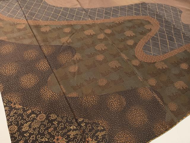 平和屋着物●小紋師　鷲津芳雄　訪問着　道長吉祥花鳥文　金彩　正絹　逸品　CABA4654vp