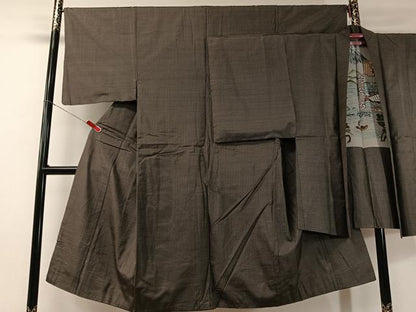 平和屋着物●男性　本場大島紬　アンサンブル　絣文様　正絹　逸品　CABA4658vp