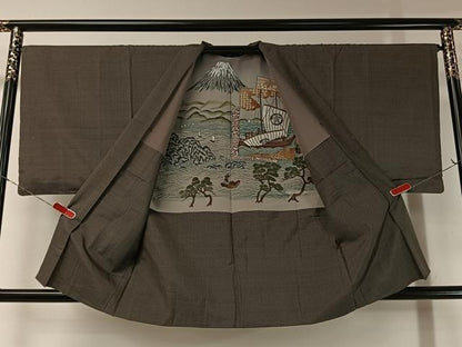 平和屋着物●男性　本場大島紬　アンサンブル　絣文様　正絹　逸品　CABA4658vp
