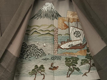 平和屋着物●男性　本場大島紬　アンサンブル　絣文様　正絹　逸品　CABA4658vp