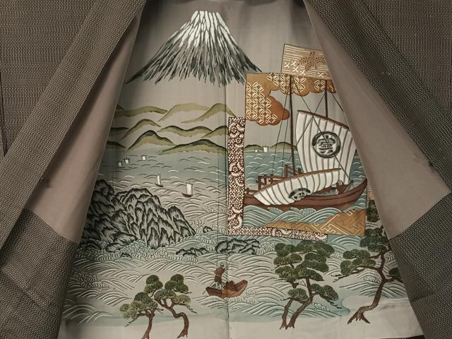 平和屋着物●男性　本場大島紬　アンサンブル　絣文様　正絹　逸品　CABA4658vp