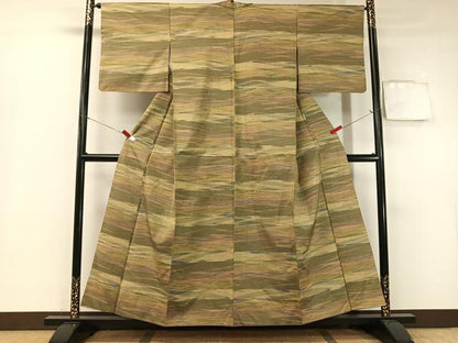 平和屋着物●薩摩結城紬 霞文 正絹 逸品 CABA4664vp