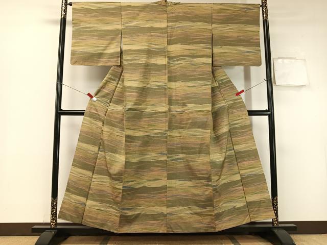 平和屋着物●薩摩結城紬 霞文 正絹 逸品 CABA4664vp