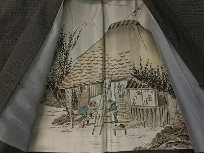 平和屋着物●男性　本場大島紬　アンサンブル　100亀甲　総詰め　正絹　逸品　CABA4672vp