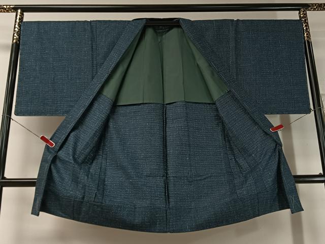 平和屋着物▽男性 紬 単衣 アンサンブル 正絹 逸品 未使用 CABA4673vp