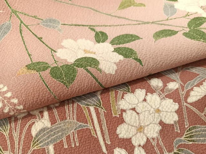 平和屋着物●訪問着　友禅　枝花文　暈し染め　正絹　逸品　CABA4688vp