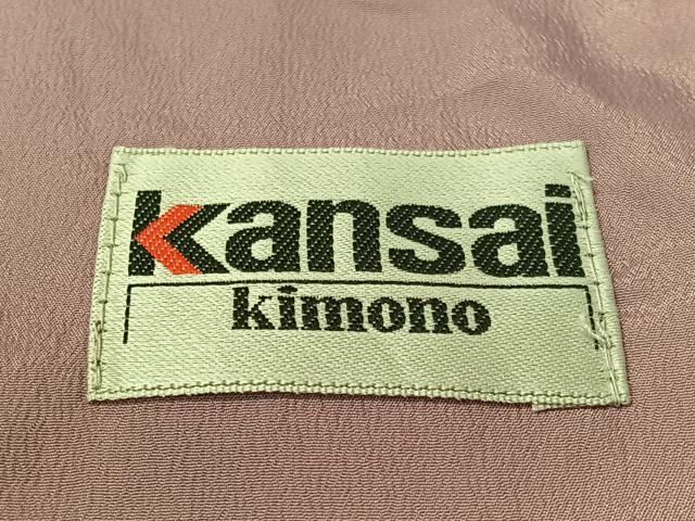 平和屋着物●世界的ファッションデザイナー　山本寛斎　kansaiブランド　小紋　猫　市松文様　洗える着物　CABA4690vp