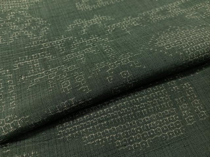 平和屋着物●結城紬　80亀甲　笹竹吉祥文　正絹　逸品　CABA4711vp