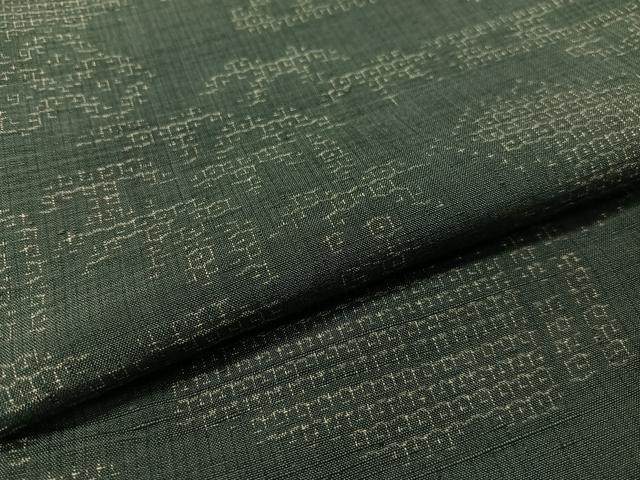 平和屋着物●結城紬　80亀甲　笹竹吉祥文　正絹　逸品　CABA4711vp