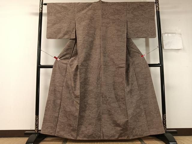 平和屋着物●結城紬 80亀甲 雲重ね文 やまと誂製 正絹 逸品 CABA4712vp