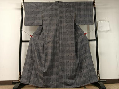 平和屋着物●上質な紬　草花間道　正絹　逸品　CABA4722vp