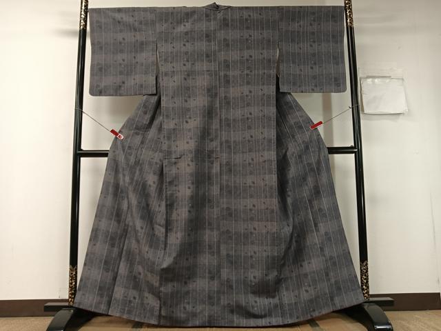 平和屋着物●上質な紬　草花間道　正絹　逸品　CABA4722vp