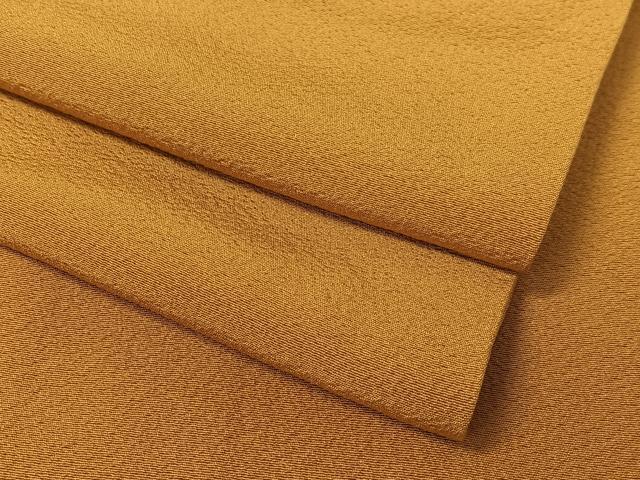 平和屋着物●上質な色無地 山吹茶色 正絹 逸品 CABA4730vp