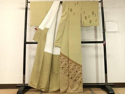 平和屋着物●景山雅史　訪問着　更紗唐草文　金彩　正絹　逸品　CABA4739vp
