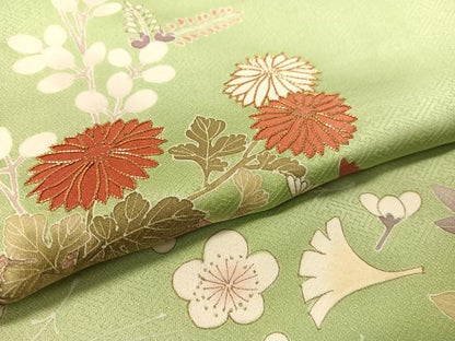平和屋着物●訪問着　駒刺繍　吹寄せ花篭文　金彩　正絹　逸品　CABA4741vp