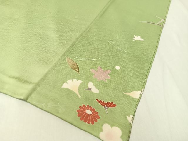 平和屋着物●訪問着　駒刺繍　吹寄せ花篭文　金彩　正絹　逸品　CABA4741vp