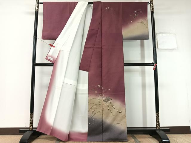 平和屋着物●訪問着　花筏文　暈し染め　金彩　やまと誂製　正絹　逸品　CABA4747vp